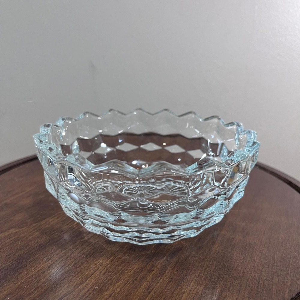 Vtg HOMCO Cubist Fairy Lamp Base Clear Glass Diamond Pattern Replacement Part
